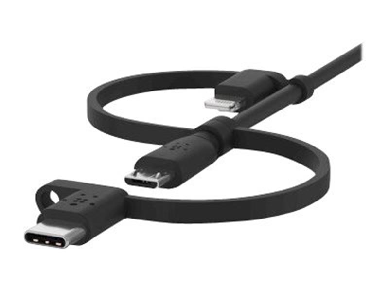 Belkin BOOST CHARGE USB-kabel 1 m USB A USB C/Micro-USB B/Lightning Zwart