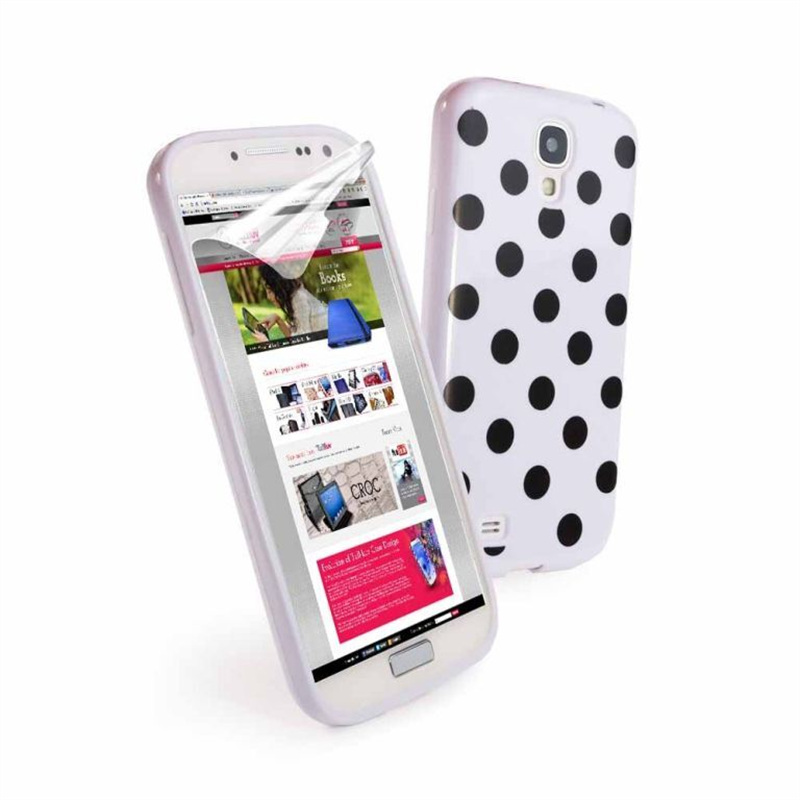 Tuff-Luv Gel Polka case Samsung Galaxy S4 wit