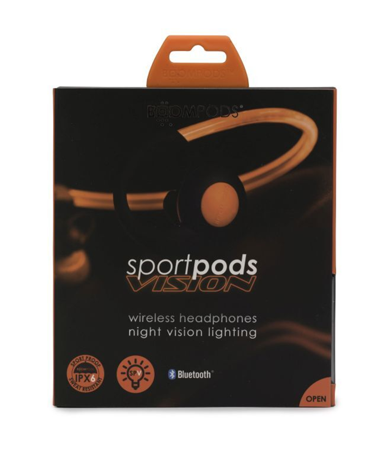 Boompods Sportbods Vision In-Ear Lichtgevende Sports Koptelefoon Oranje