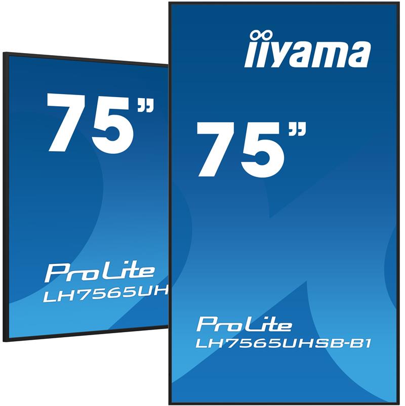 iiyama LH7565UHSB-B1 beeldkrant Kiosk-ontwerp 189,2 cm (74.5"") LED Wifi 800 cd/m² 4K Ultra HD Zwart Type processor Android 11 24/7