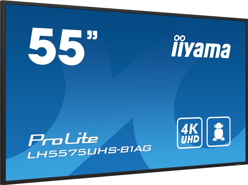 iiyama ProLite Digitale signage flatscreen 138,7 cm (54.6"") LCD Wifi 500 cd/m² 4K Ultra HD Zwart Type processor Android 11 24/7