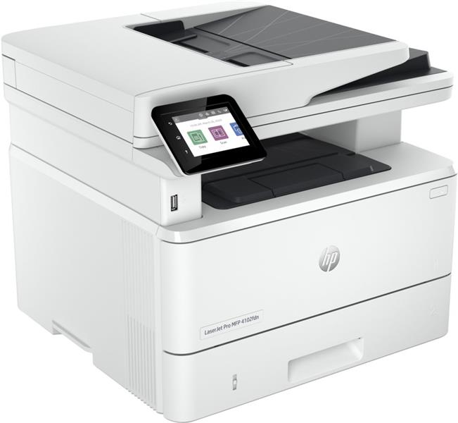 HP LaserJet Pro MFP 4102fdn printer, Zwart-wit, Printer voor Kleine en middelgrote ondernemingen, Printen, kopiëren, scannen, faxen, Geschikt voor Ins