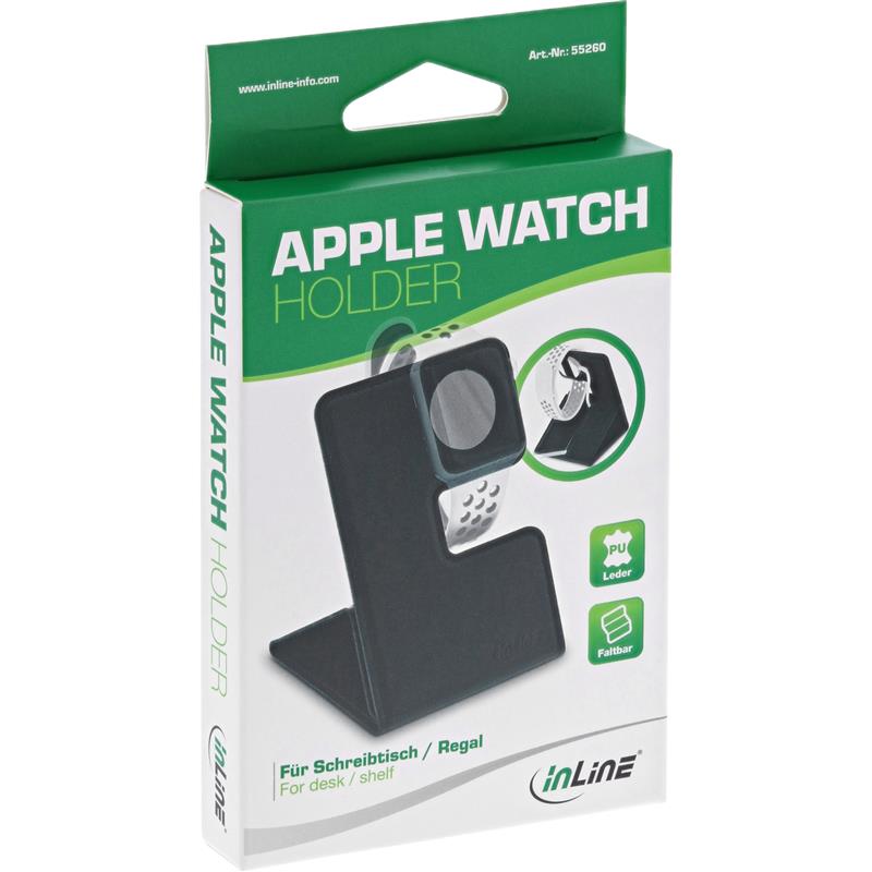 InLine Holder for Apple Watch for desk shelf black foldable