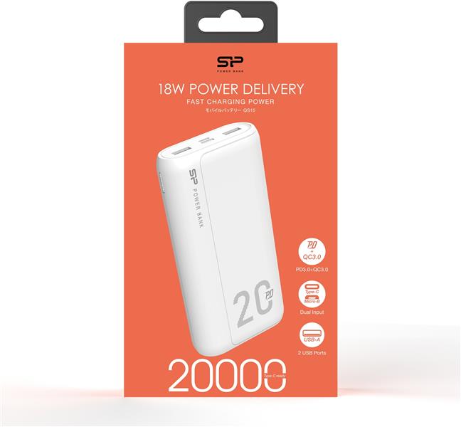 Silicon Power QS15 Lithium-Polymeer (LiPo) 20000 mAh Wit