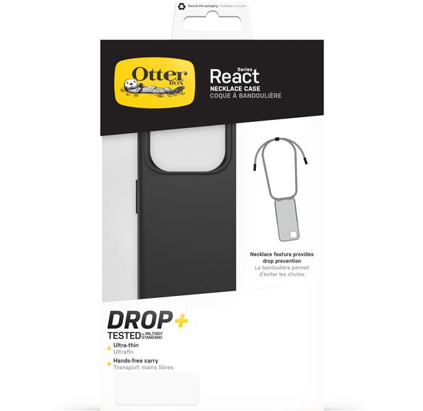 OtterBox React Series Necklace MagSafe voor iPhone 15 Pro, Black