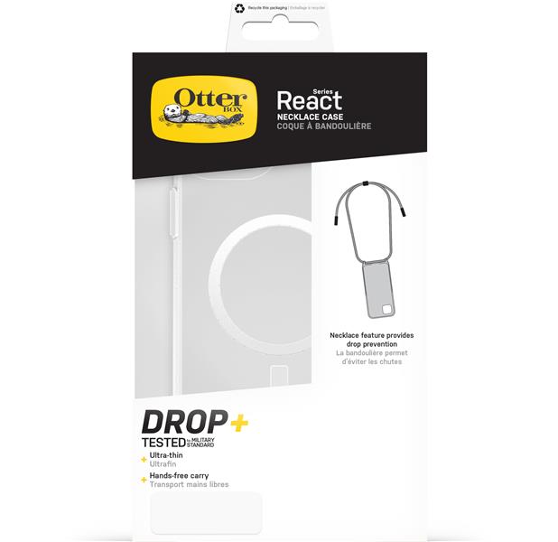 OtterBox React Series Necklace MagSafe Apple iPhone 14 Plus 15 Plus Clear