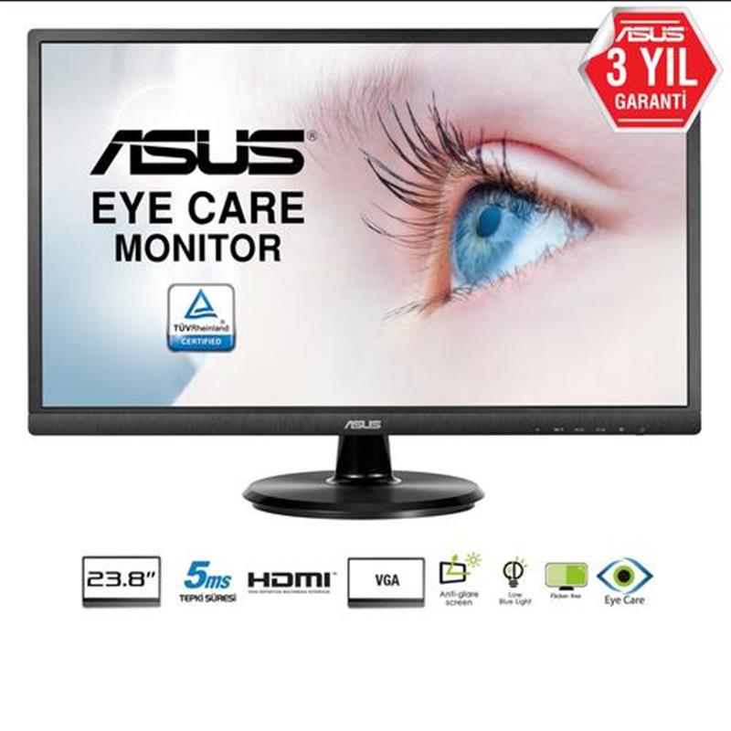 ASUS VA249HE computer monitor 60,5 cm (23.8"") 1920 x 1080 Pixels Full HD LED Flat Zwart
