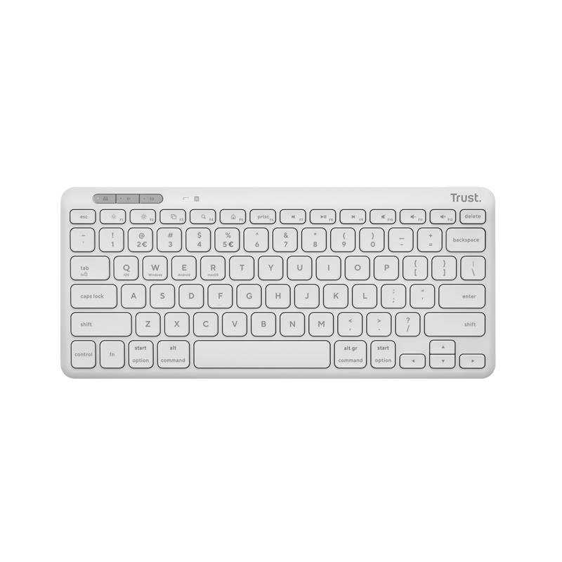 Trust Lyra toetsenbord RF-draadloos + Bluetooth QWERTY Amerikaans Engels Wit