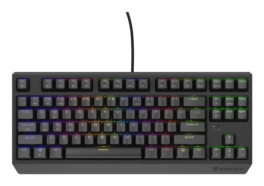 GENESIS Thor 230 TKL toetsenbord Gamen USB QWERTY Amerikaans Engels Zwart