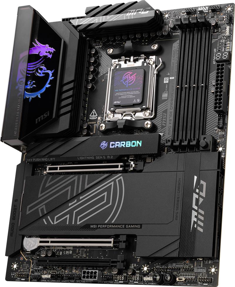 MSI MPG X870E CARBON WIFI moederbord AMD X870E Socket AM5 ATX