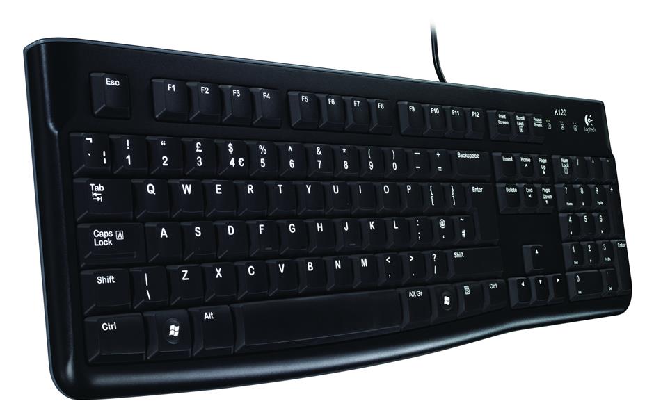 Logitech K120 Corded Keyboard toetsenbord USB QWERTZ Zwitsers Zwart