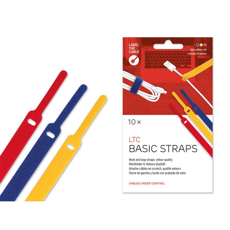 Label-the-Cable Basic LTC 1130 set of 10 mixed yellow blue red 