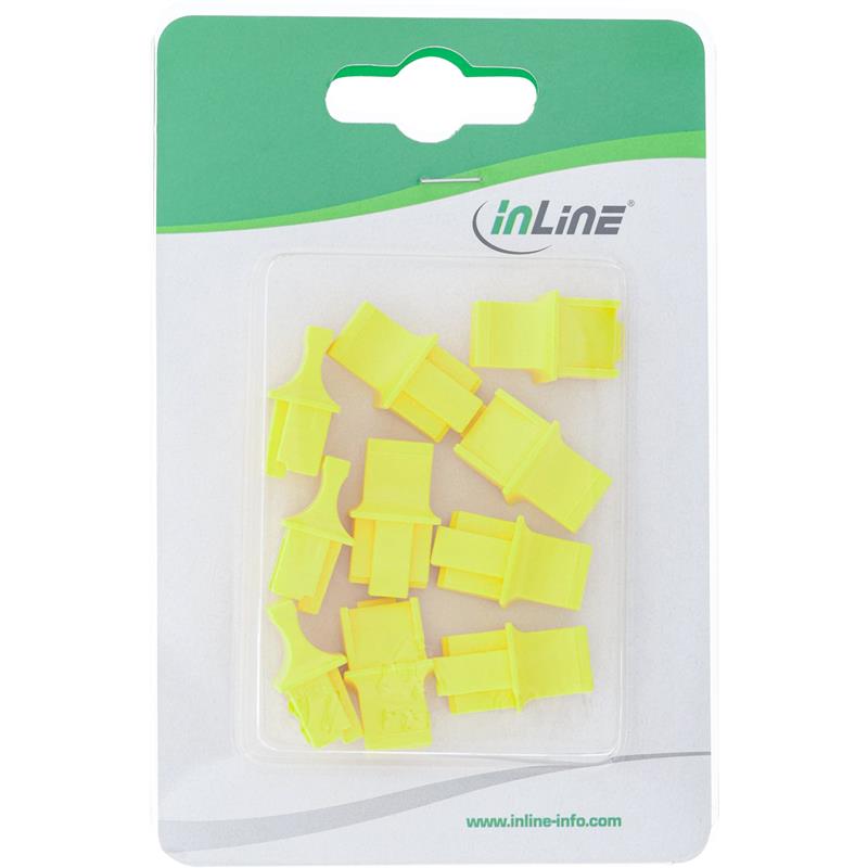 InLine Antistofcover voor RJ45 socket kleur: geel 10 stks blister