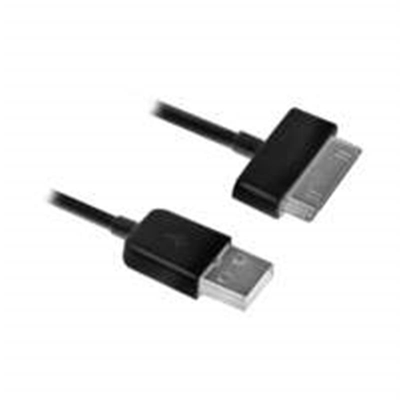 Ewent EW9907 mobiele telefoonkabel Zwart USB A Samsung 30-pin 1 m