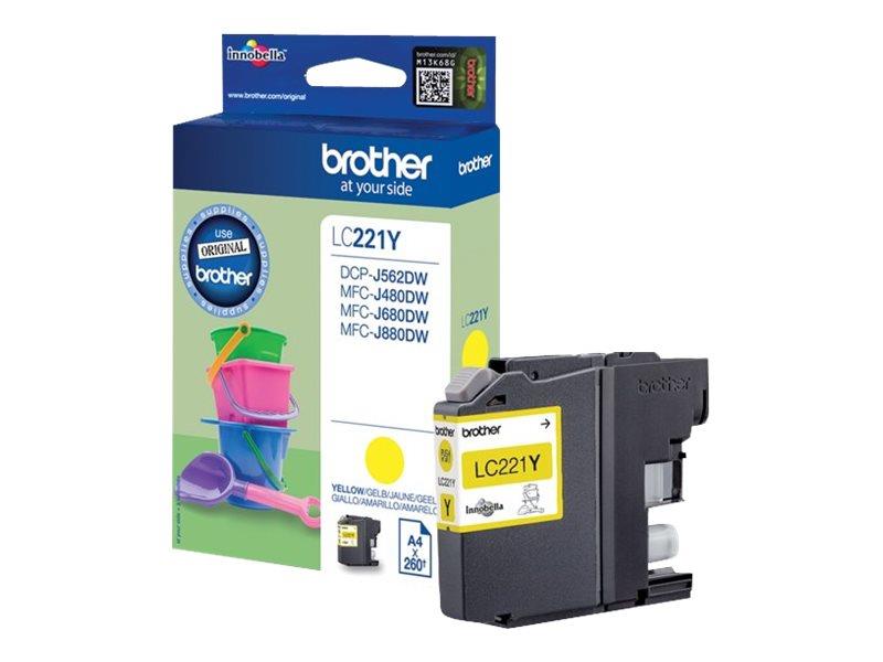 Brother LC-221Y inktcartridge Origineel Geel 1 stuk(s)