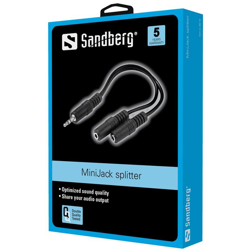Sandberg MiniJack Splitter 1->2 audio kabel