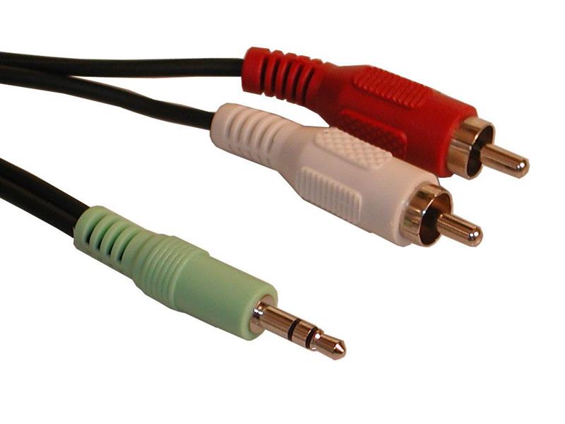 Sandberg MiniJack-M->2xRCA-M 2 m audio kabel