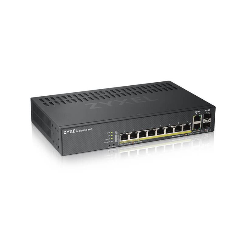 Zyxel GS1920-8HPV2 Managed Gigabit Ethernet (10/100/1000) Zwart Power over Ethernet (PoE)