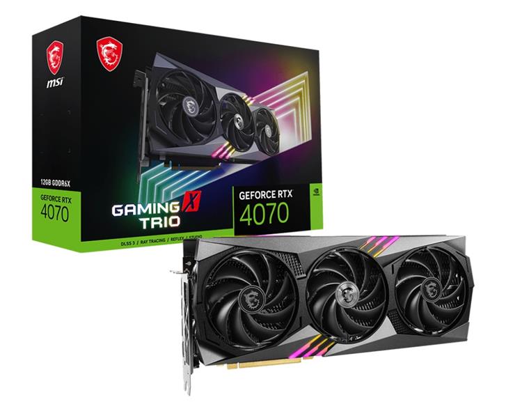 MSI GEFORCE RTX 4070 GAMING X TRIO 12G videokaart NVIDIA 12 GB GDDR6X