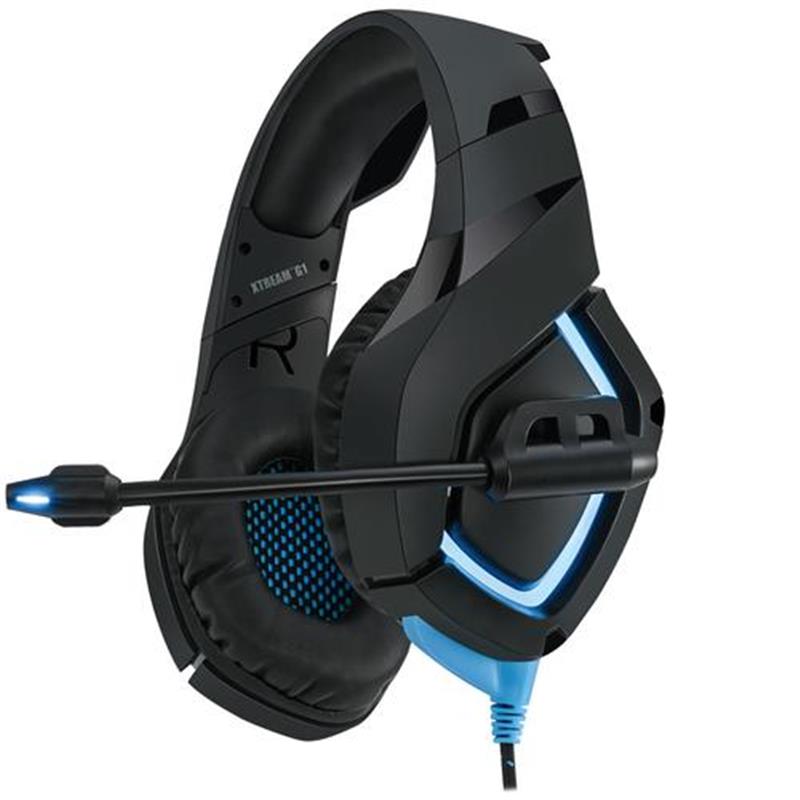 Adesso Xtream G1 Headset Hoofdband Zwart, Blauw 3,5mm-connector
