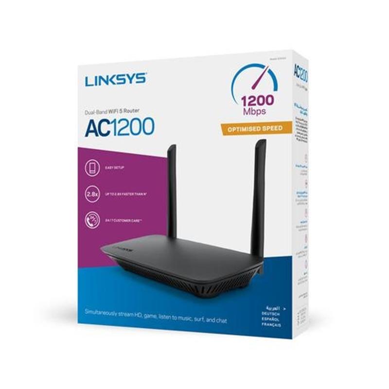 Linksys E5400 draadloze router Dual-band (2.4 GHz / 5 GHz) Gigabit Ethernet Zwart