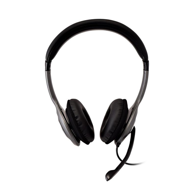 V7 HU521-2EP hoofdtelefoon/headset Bedraad Hoofdband Kantoor/callcenter Zwart, Zilver