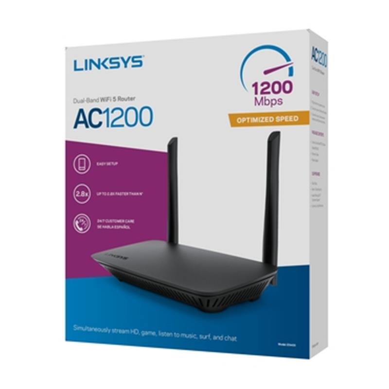 Linksys E5400 draadloze router Dual-band (2.4 GHz / 5 GHz) Gigabit Ethernet Zwart