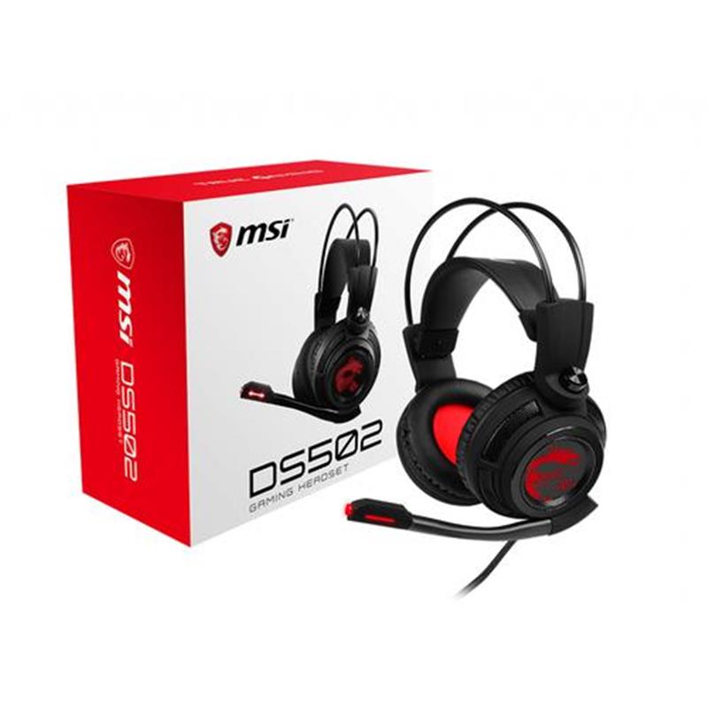 MSI DS502 Headset Hoofdband Zwart, Rood