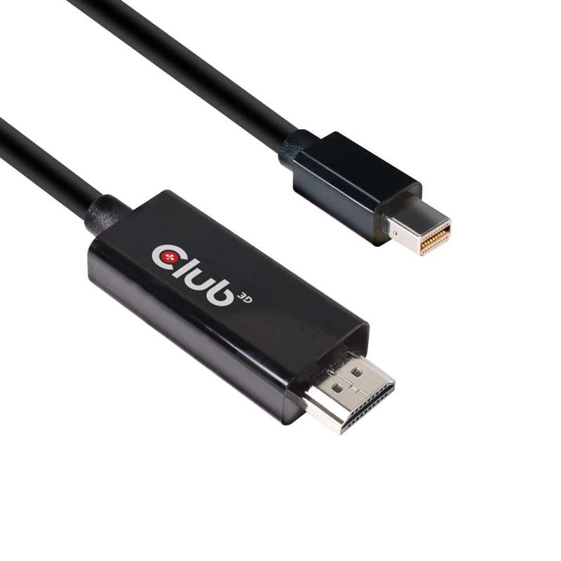 CLUB3D CAC-1182 video kabel adapter 2 m Mini DisplayPort HDMI Type A (Standaard) Zwart
