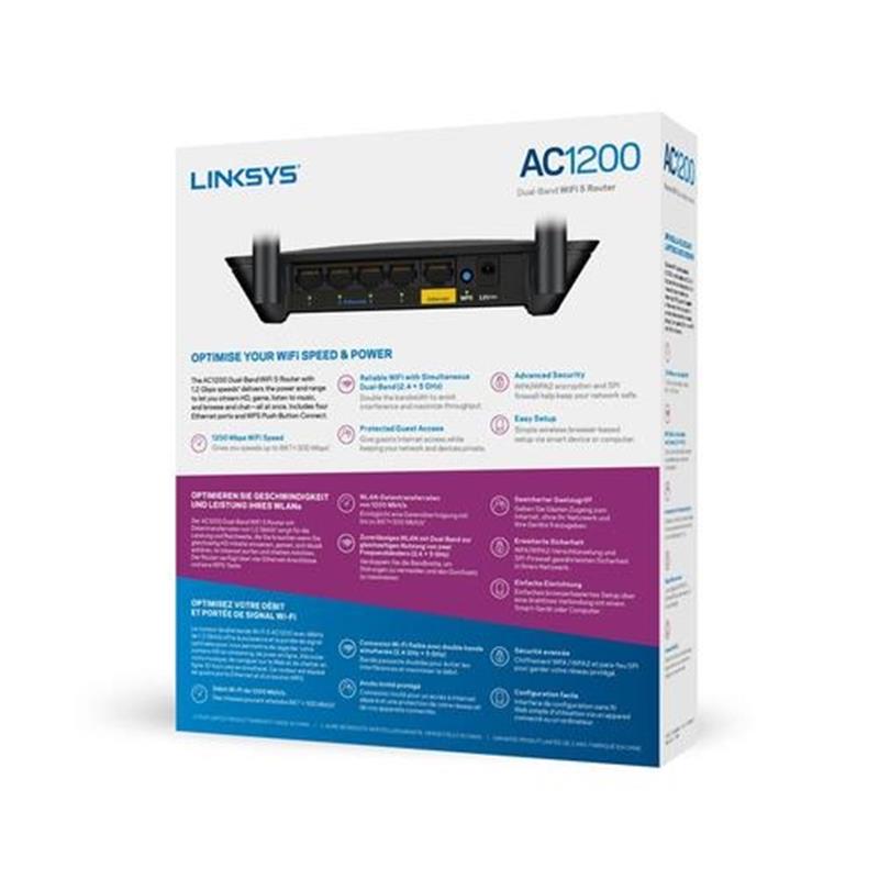 Linksys E5400 draadloze router Dual-band (2.4 GHz / 5 GHz) Gigabit Ethernet Zwart