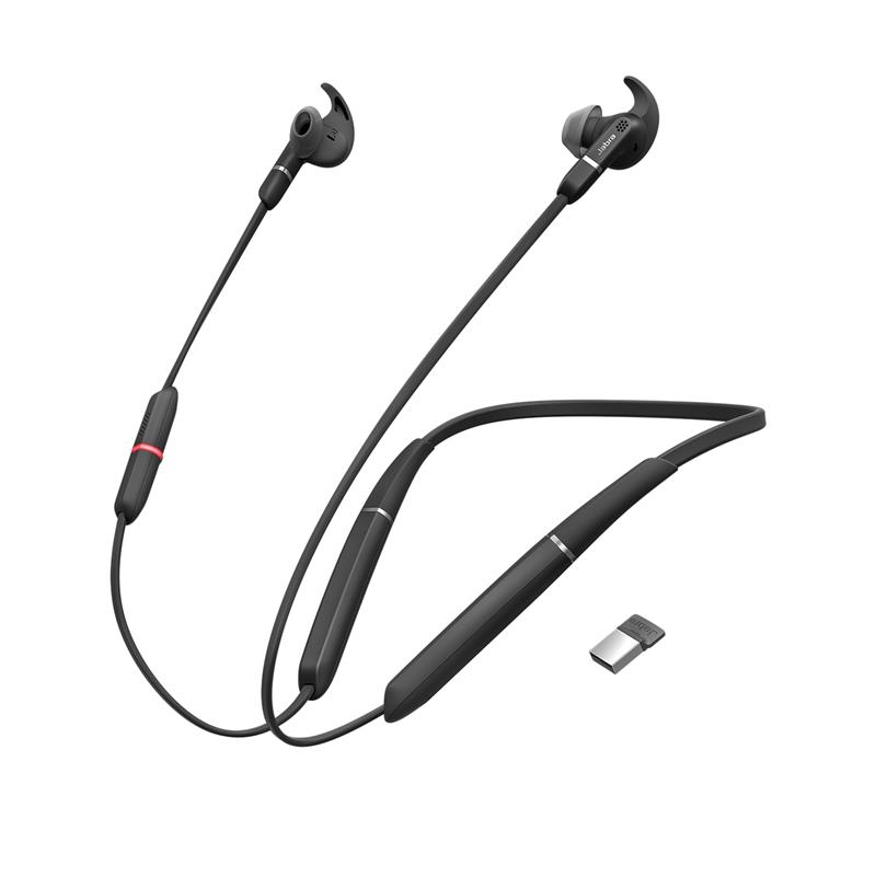Jabra Evolve 65e MS & Link 370 Headset Draadloos Neckband Kantoor/callcenter Micro-USB Bluetooth Zwart