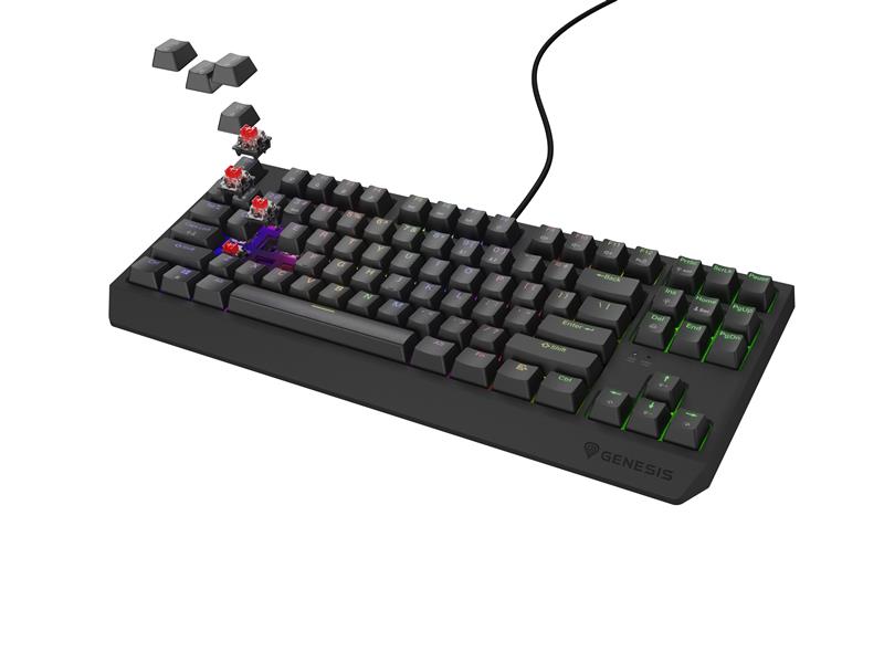 GENESIS Thor 230 TKL toetsenbord Gamen USB + RF Wireless + Bluetooth QWERTY Zwart