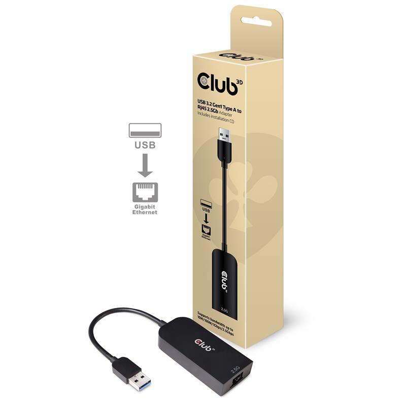 CLUB3D cac-1420 usb A Ethernet Zwart