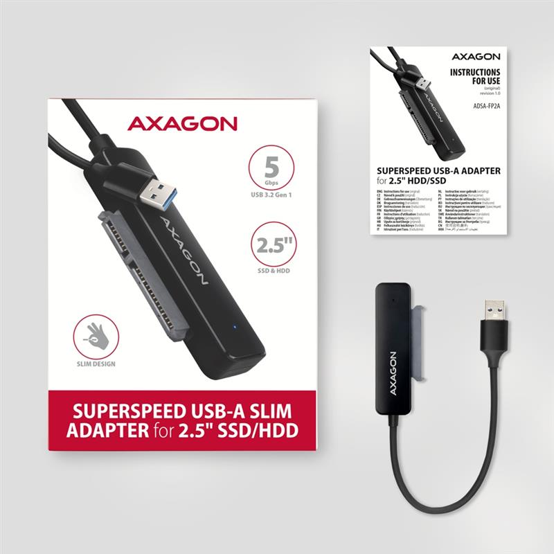 Axagon ADSA-FP2A interfacekaart/-adapter USB 3.2 Gen 1 (3.1 Gen 1)
