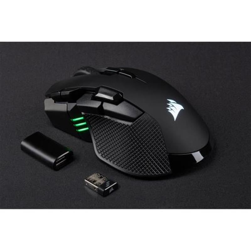 Corsair IRONCLAW RGB muis RF Wireless Bluetooth USB Type-A Optisch 18000 DPI Rechtshandig