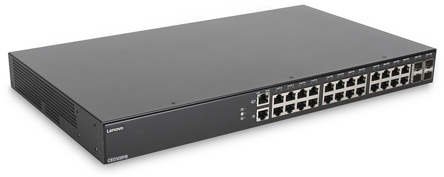 Lenovo CE0128TB SWITCH-LLW Managed L2+/L3 Gigabit Ethernet (10/100/1000) Zwart 1U Power over Ethernet (PoE)