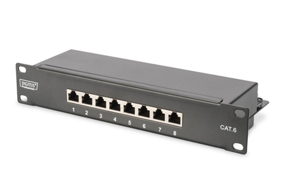 10 inch network bundle - including 6U cabinet - grey shelf - PDU - 8-port switch - CAT 6 patch panel