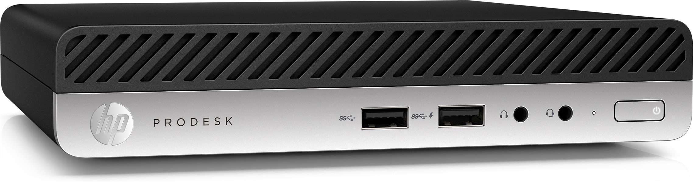 HP ProDesk 400 G4 Intel® 9de generatie Core™ i5 i5-9500T 8 GB DDR4-SDRAM 256 GB SSD mini PC Zwart, Zilver Windows 10 Pro