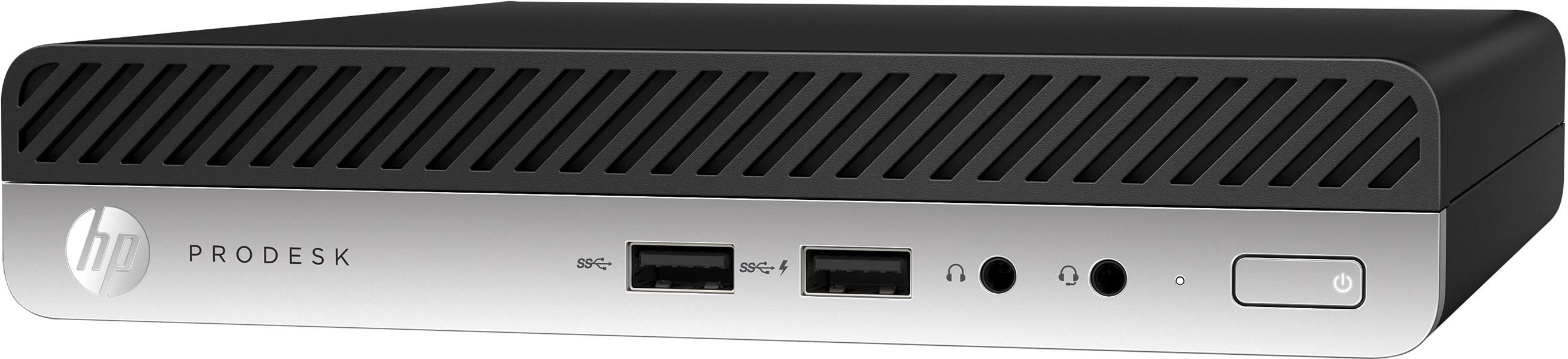 HP ProDesk 400 G4 Intel® 9de generatie Core™ i5 i5-9500T 8 GB DDR4-SDRAM 256 GB SSD mini PC Zwart, Zilver Windows 10 Pro