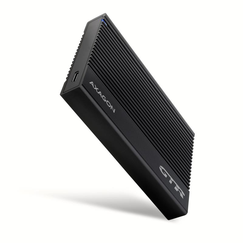 Axagon EE25-GTR USB-C 3.2 Gen 2 - SATA 6G 2.5\"" externes Festplattengehäuse geriffelt HDD-/SSD-behuizing Zwart 2.5""