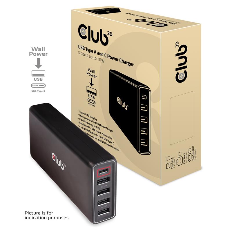 CLUB3D CAC-1903EU oplader voor mobiele apparatuur Binnen Zwart