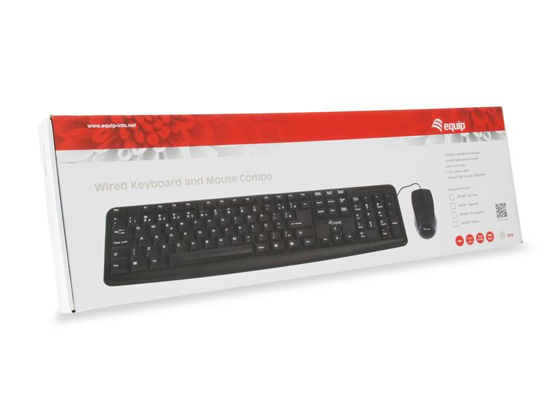 Equip 245200 toetsenbord USB QWERTY Duits Zwart