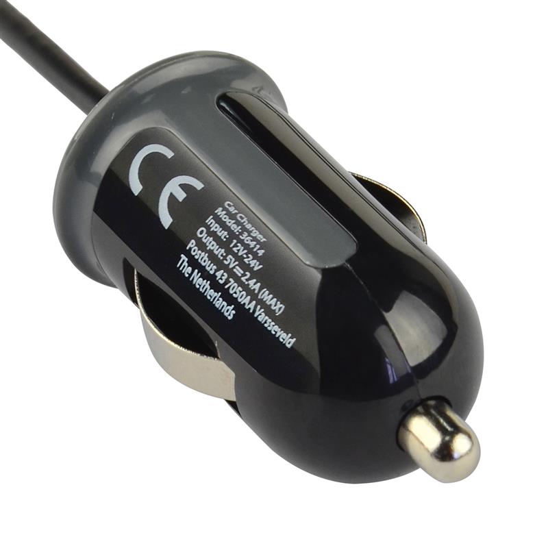 Mobiparts Car Charger Apple Lightning 2.4A Black