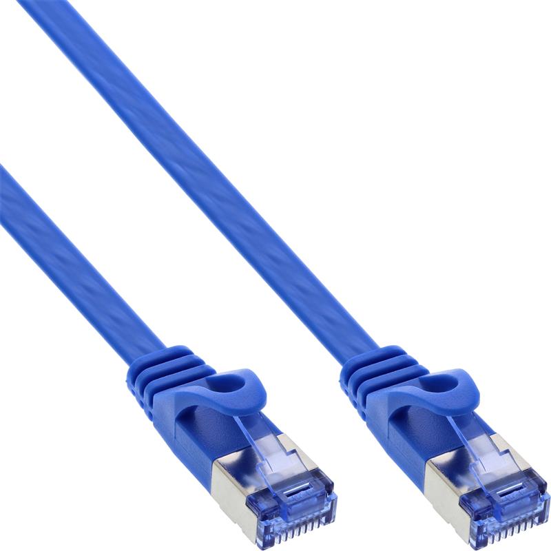 InLine Flat patch cable U FTP Cat 6A blue 2m