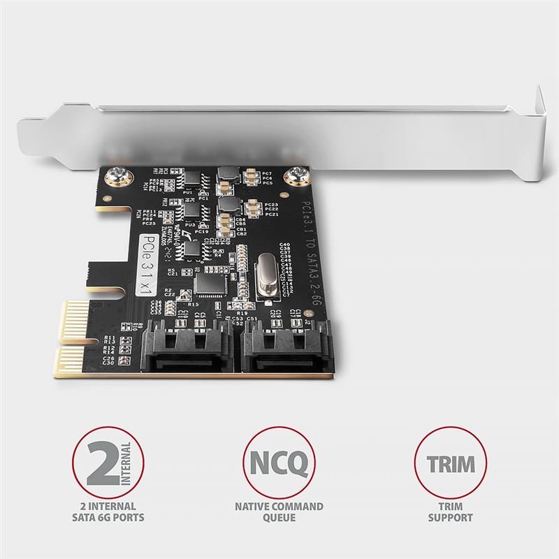 Axagon PCES-SJ2 interfacekaart/-adapter Intern SATA