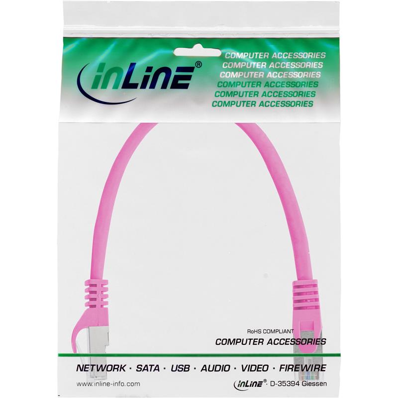 InLine Patchkabel S-FTP Cat 5e roze 0 3m