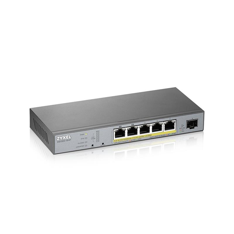 Zyxel GS1350-6HP-EU0101F netwerk-switch Managed L2 Gigabit Ethernet (10/100/1000) Grijs Power over Ethernet (PoE)