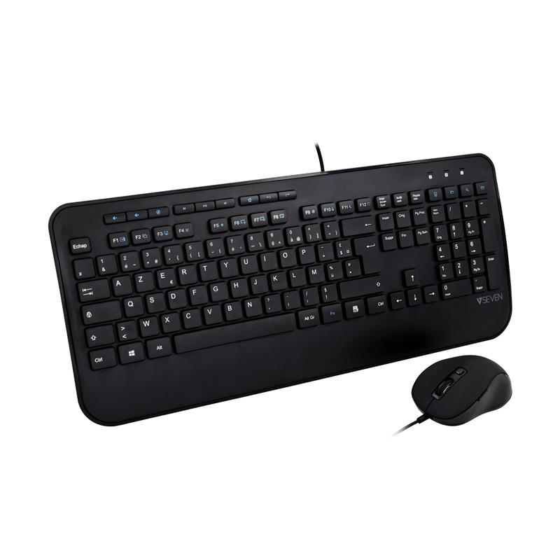 V7 CKU300FR toetsenbord Inclusief muis USB AZERTY Frans Zwart