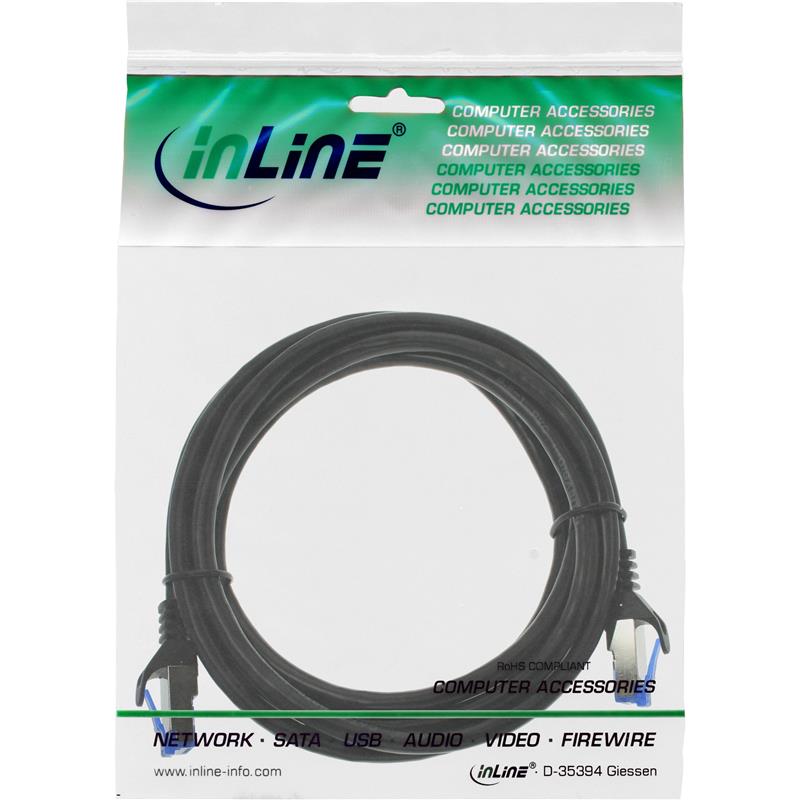 InLine Patch cable Cat 6A S FTP TPE flexible black 2m
