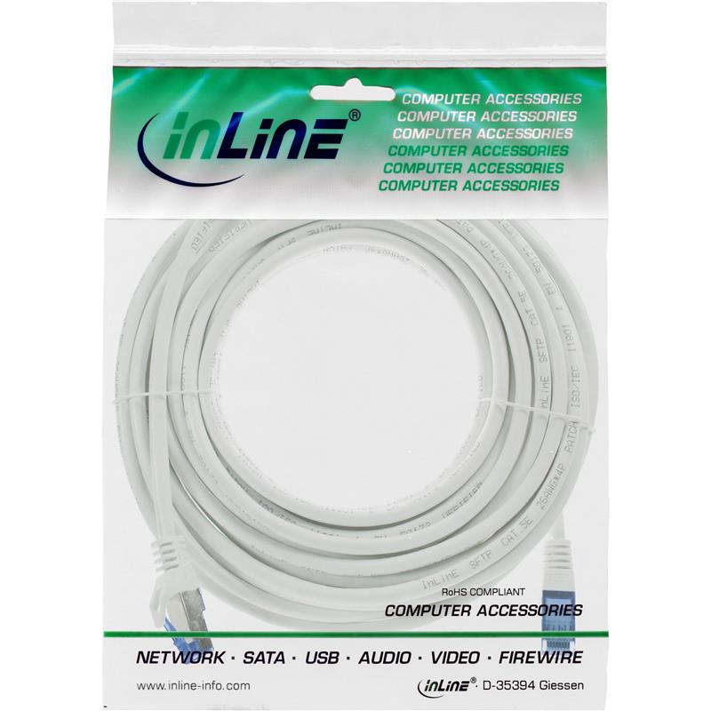 InLine Patch cable Cat 6A S FTP TPE flexible white 40m
